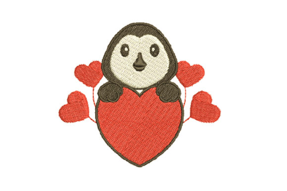 Cute Penguin Holding Big Red Hearts Review