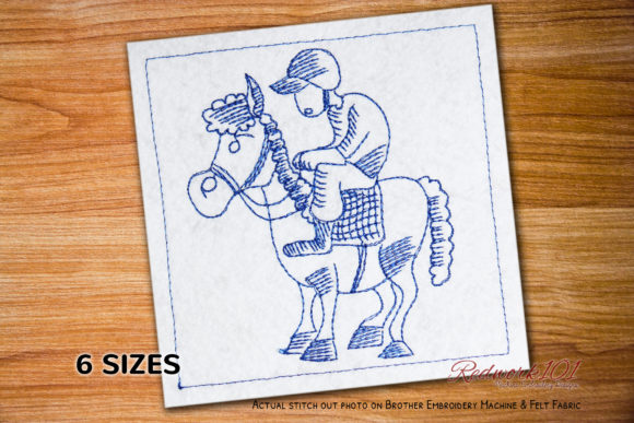 Horse Jockey Lineart Design Review for Boutique Apparel