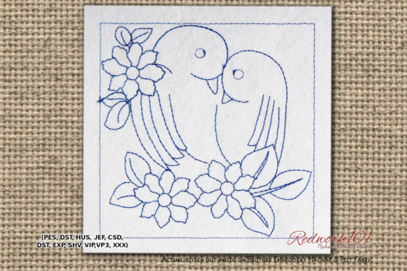 Lover Birds Redwork: A Designer's Review for Boutique Apparel