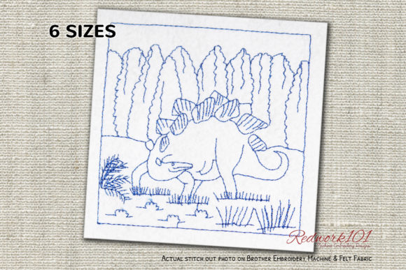 Reviewing Stegosaurus in the Jungle Redwork for Etsy Shops